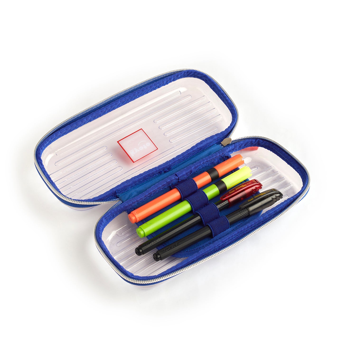 BLUE CLEAR PENCIL CASE-TRANSPARENT