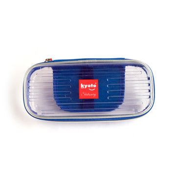 BLUE CLEAR PENCIL CASE-TRANSPARENT
