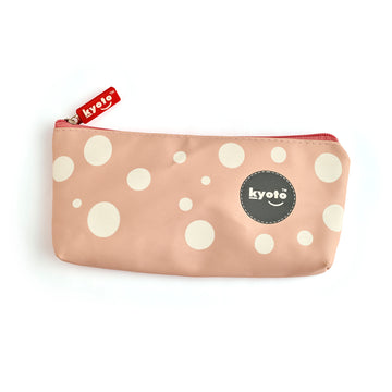 PINK PENCIL POUCH STARS AND DOTS